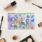 Snail And Waterlily, Watercolor Cosmetic Bag (XS) Front