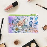 Snail And Waterlily, Watercolor Cosmetic Bag (XS) Back