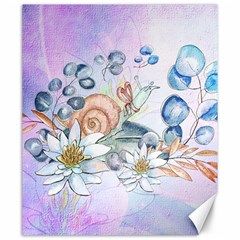 Snail And Waterlily, Watercolor Canvas 20  X 24   by FantasyWorld7