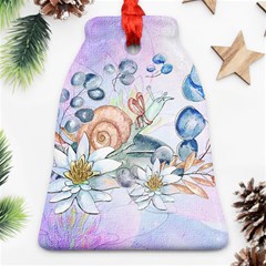 Snail And Waterlily, Watercolor Ornament (bell)