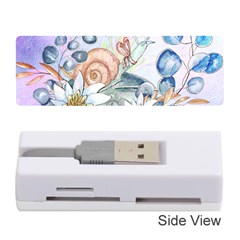 Snail And Waterlily, Watercolor Memory Card Reader (stick)  by FantasyWorld7