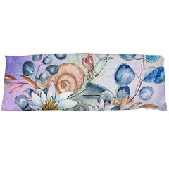 Snail And Waterlily, Watercolor Body Pillow Case (dakimakura) by FantasyWorld7