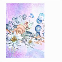 Snail And Waterlily, Watercolor Large Garden Flag (two Sides) by FantasyWorld7