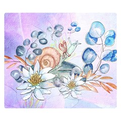 Snail And Waterlily, Watercolor Double Sided Flano Blanket (small)  by FantasyWorld7