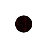 Dark Red Flourish 1  Mini Buttons Front