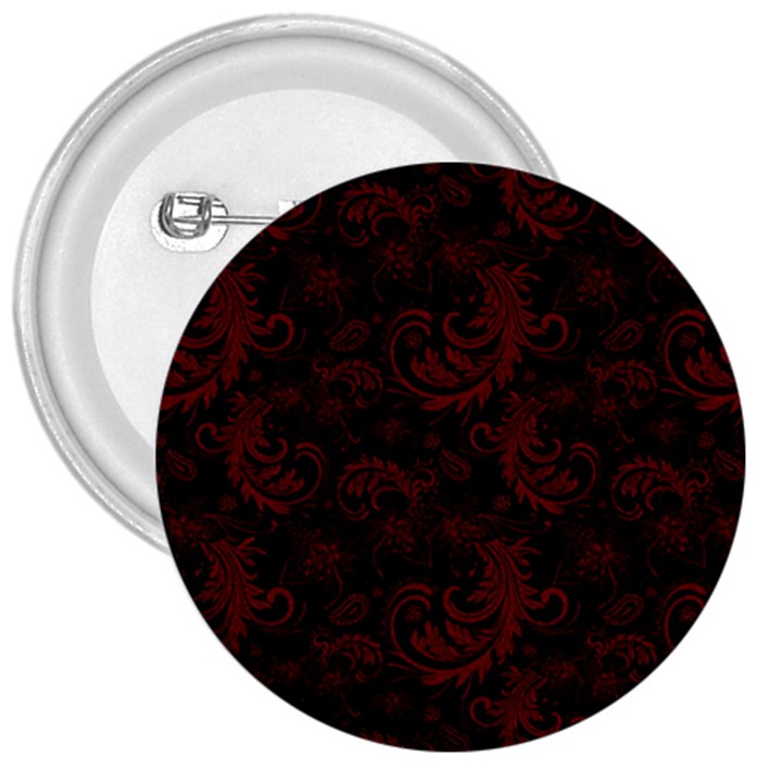 Dark Red Flourish 3  Buttons