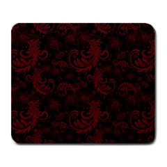 Dark Red Flourish Large Mousepads by gatterwe