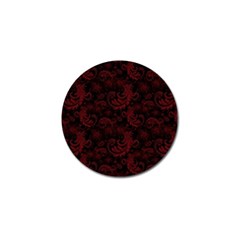 Dark Red Flourish Golf Ball Marker by gatterwe