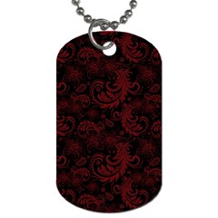 Dark Red Flourish Dog Tag (two Sides)