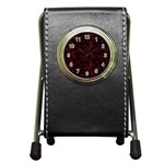 Dark Red Flourish Pen Holder Desk Clocks Front