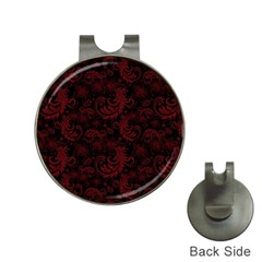 Dark Red Flourish Hat Clips With Golf Markers by gatterwe