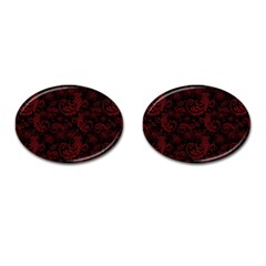 Dark Red Flourish Cufflinks (oval)