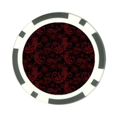 Dark Red Flourish Poker Chip Card Guard