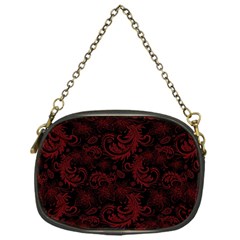 Dark Red Flourish Chain Purses (one Side)  by gatterwe