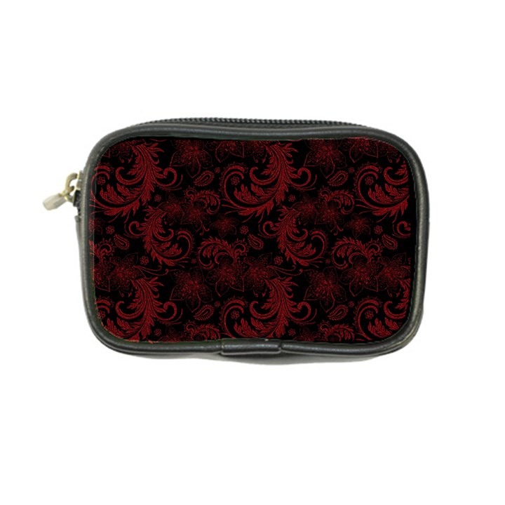 Dark Red Flourish Coin Purse