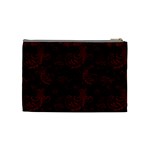 Dark Red Flourish Cosmetic Bag (Medium)  Back