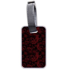 Dark Red Flourish Luggage Tags (two Sides)