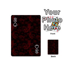 Dark Red Flourish Playing Cards 54 (mini)  by gatterwe