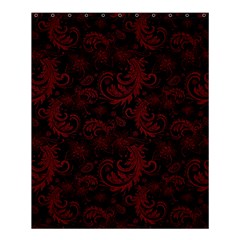 Dark Red Flourish Shower Curtain 60  X 72  (medium)  by gatterwe