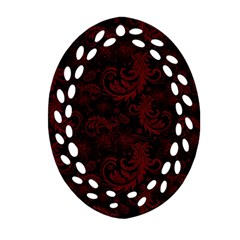 Dark Red Flourish Ornament (oval Filigree) by gatterwe