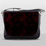 Dark Red Flourish Messenger Bags Front