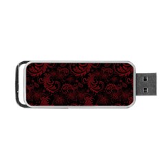 Dark Red Flourish Portable Usb Flash (one Side)