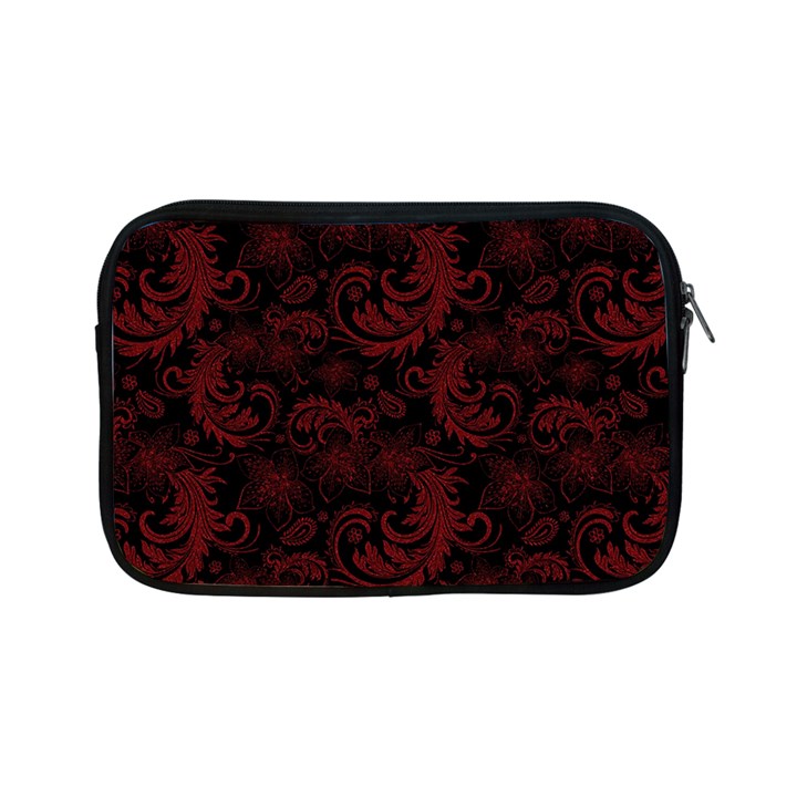 Dark Red Flourish Apple iPad Mini Zipper Cases