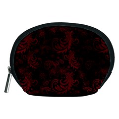 Dark Red Flourish Accessory Pouches (medium)  by gatterwe