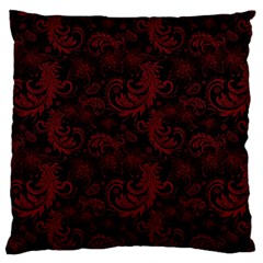 Dark Red Flourish Standard Flano Cushion Case (one Side) by gatterwe