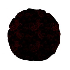 Dark Red Flourish Standard 15  Premium Flano Round Cushions by gatterwe