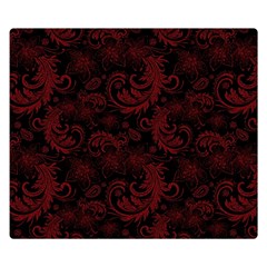 Dark Red Flourish Double Sided Flano Blanket (small)  by gatterwe