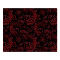 Dark Red Flourish Double Sided Flano Blanket (large)  by gatterwe