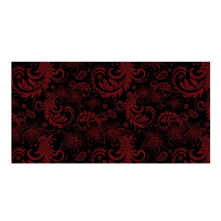 Dark Red Flourish Satin Shawl