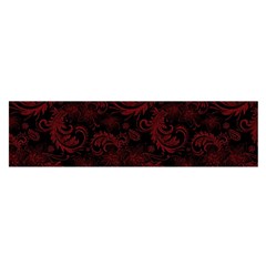 Dark Red Flourish Satin Scarf (oblong)