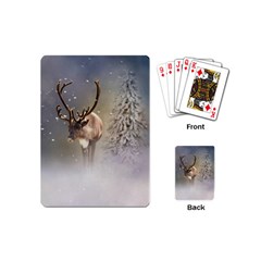 Santa Claus Reindeer In The Snow Playing Cards (mini)