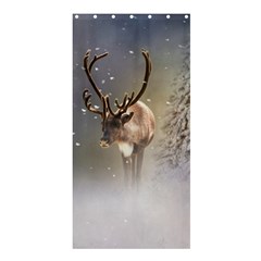 Santa Claus Reindeer In The Snow Shower Curtain 36  X 72  (stall) by gatterwe