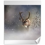 Santa Claus Reindeer in the snow Canvas 8  x 10  8.15 x9.66  Canvas - 1