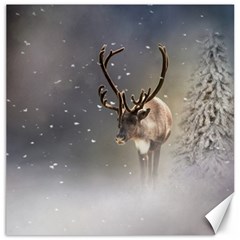 Santa Claus Reindeer In The Snow Canvas 16  X 16  by gatterwe