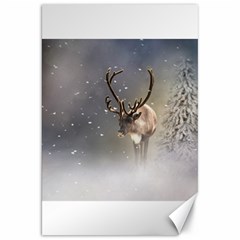 Santa Claus Reindeer In The Snow Canvas 20  X 30 