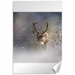 Santa Claus Reindeer in the snow Canvas 24  x 36  23.35 x34.74  Canvas - 1