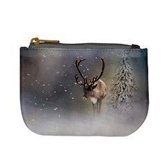 Santa Claus Reindeer In The Snow Mini Coin Purse