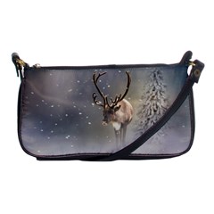 Santa Claus Reindeer In The Snow Shoulder Clutch Bag by gatterwe