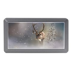 Santa Claus Reindeer In The Snow Memory Card Reader (mini) by gatterwe