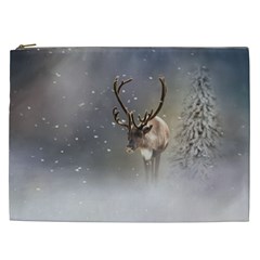 Santa Claus Reindeer In The Snow Cosmetic Bag (xxl) by gatterwe