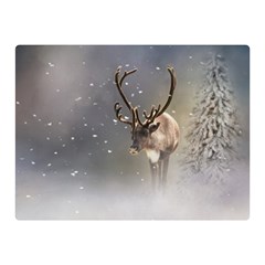 Santa Claus Reindeer In The Snow Double Sided Flano Blanket (mini) by gatterwe