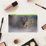 Santa Claus Reindeer in the snow Cosmetic Bag (XS) Front