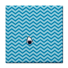 Chevron Shark Pattern Tile Coasters by emilyzragz