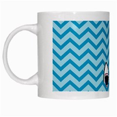 Chevron Shark Pattern White Mugs by emilyzragz