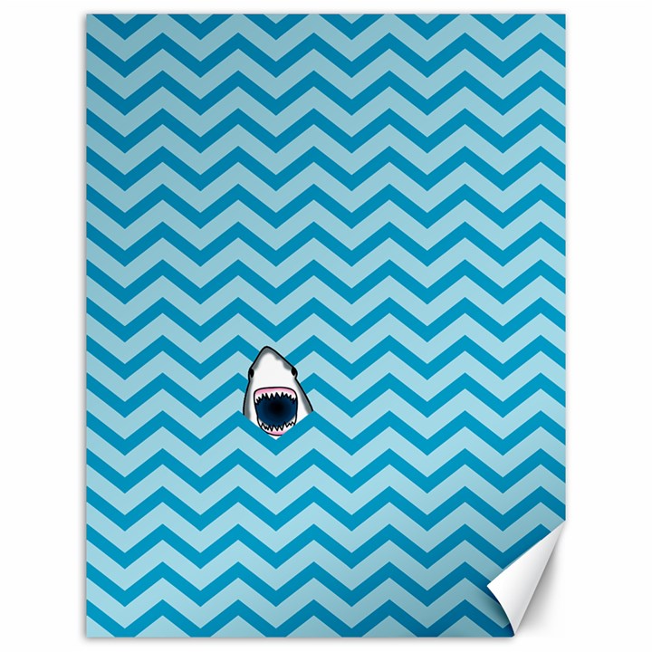 Chevron Shark Pattern Canvas 12  x 16  