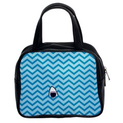 Chevron Shark Pattern Classic Handbags (2 Sides) by emilyzragz